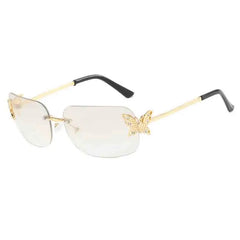 Crystal Wing Clear Rimless Shades | Rave Set