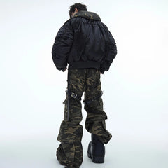 Camouflage Belted Cargo Pants for Men_Back View