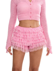 Sugar Rush Lace Ruffle Shorts | Rave Set
