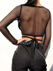 After Dark Net Crop Top for Women | Rave Set