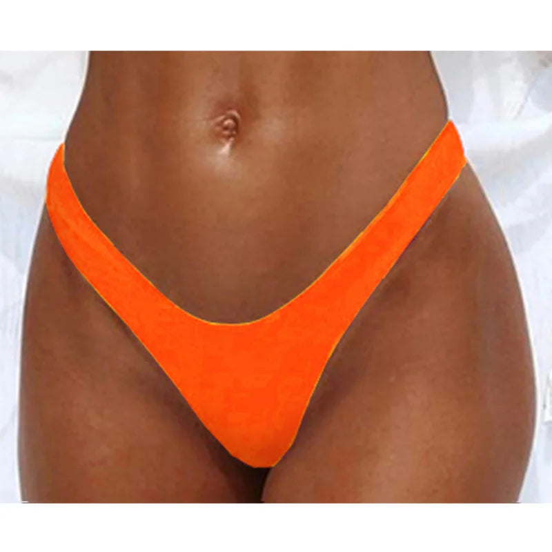 Orange Pulse Women's High-Leg Bikini Bottom | Rave Set