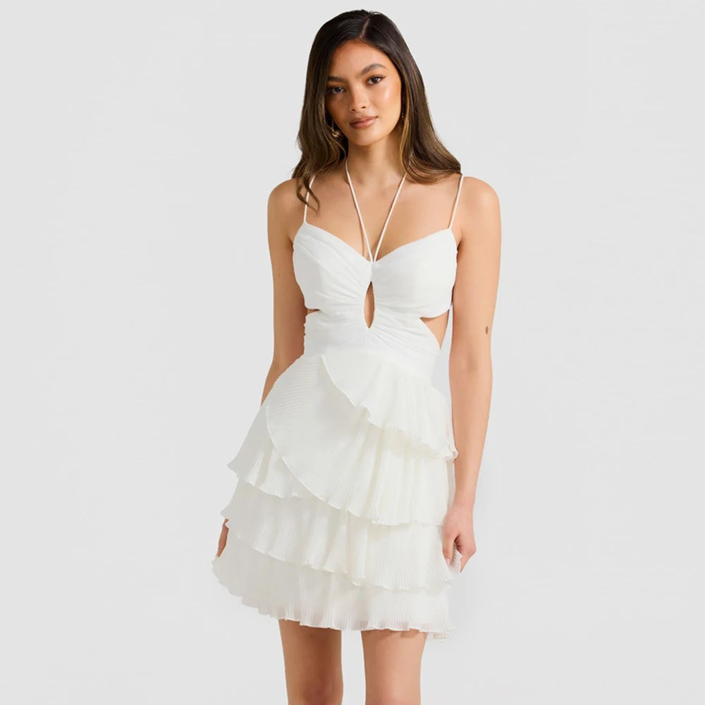Ruffle Layer Chiffon Mini Dress | Rave Set