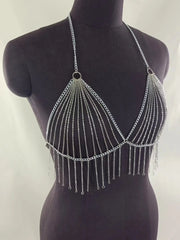 Crystal Drape Chain Women's Top | Rave Set
