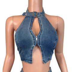 Retro Edge Denim Set | Rave Set
