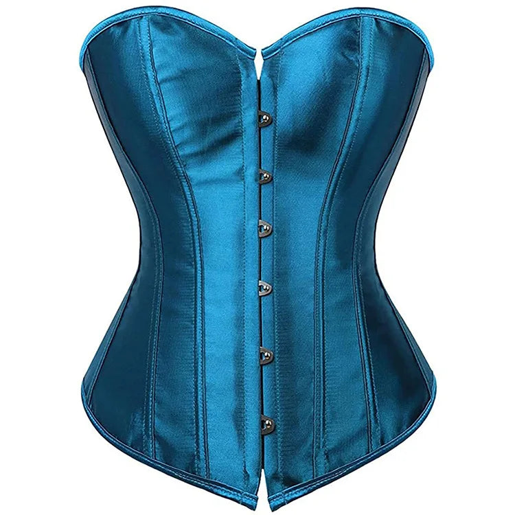Ocean Teal Satin Corset Top | Rave Set