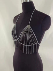 Crystal Drape Chain Women's Top | Rave Set