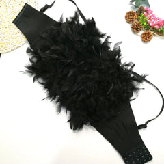 Full Feather Bustier Crop Top for Women | Rave Set