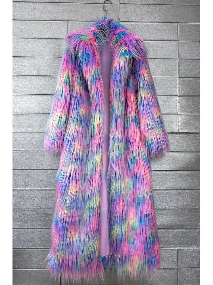 Dreamwave Pastel Faux Fur Coat | Rave Set