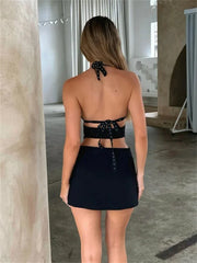 Midnight Renegade Women's Halter Dress | Rave Set