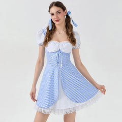 Blue Country Blossom Gingham Dress | Rave Set
