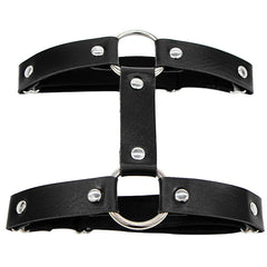 Punk T-Strap Black Thigh Garter | Rave Set