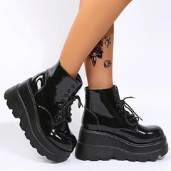 Onyx Stacked Platform Ankle Boots | Rave Set