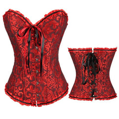 Scarlet Enchantress Brocade Corset Top | Rave Set