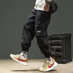 Men’s Street Style Cargo Pants Black | Rave Set
