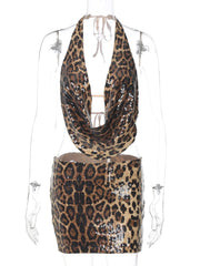 Wild Instinct Women’s 2pc Leopard Skirt Set | Rave Set