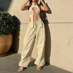 Dawn Horizon Women’s Apricot Ring-Back Vest | Rave Set