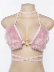 Bubble Bliss Faux Fur Top for Women | Rave Set