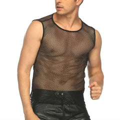 Slim Fit Mesh Sleeveless Shirt for Men | Rave Set