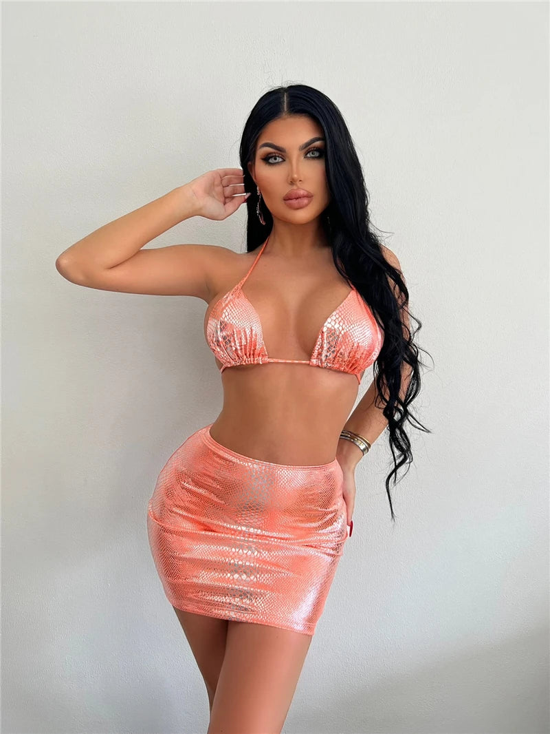 Spotlight Peach Women's Bikini Set | Rave Set