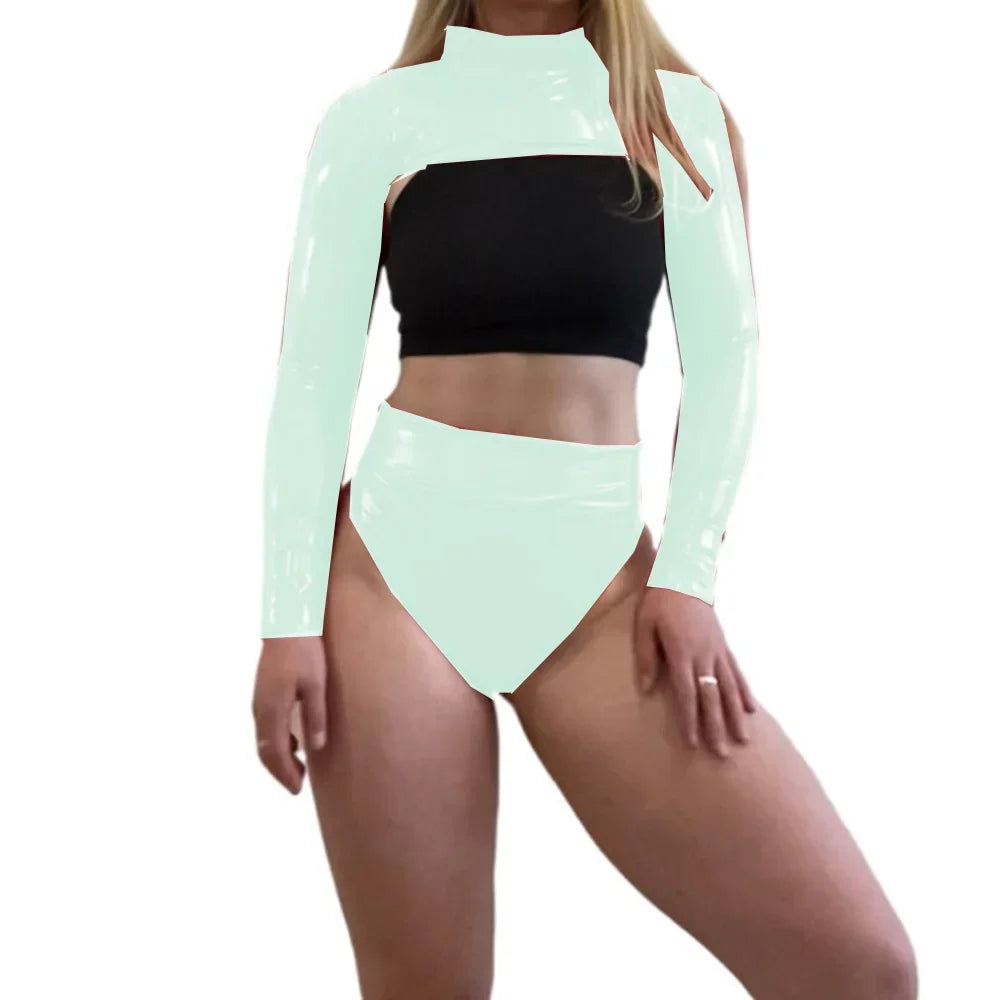 Mint Chrome Metallic Women's Set | Rave Set