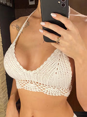 Snow Lace Crochet Bikini Top | Rave Set