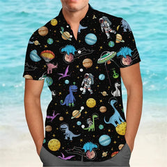 Men’s Galactic Explorer 3D Print Hawaiian Shirt | Rave Set