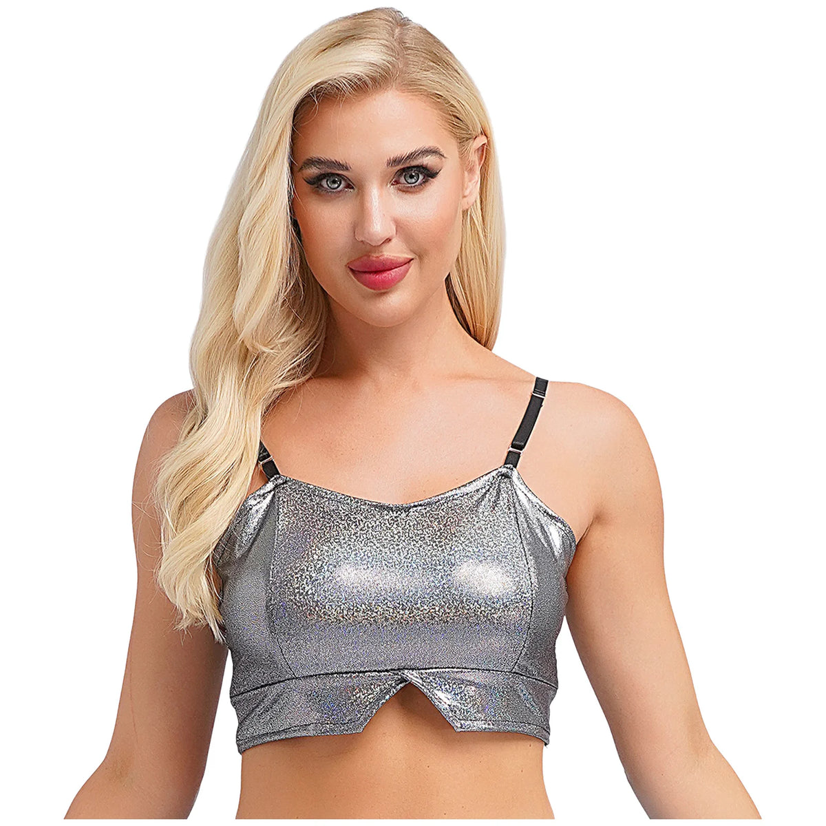 Lunar Glow Metallic Crop Top | Rave Set