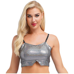 Lunar Glow Metallic Crop Top | Rave Set