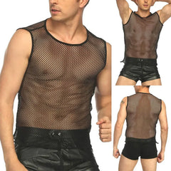 Slim Fit Mesh Sleeveless Shirt for Men | Rave Set