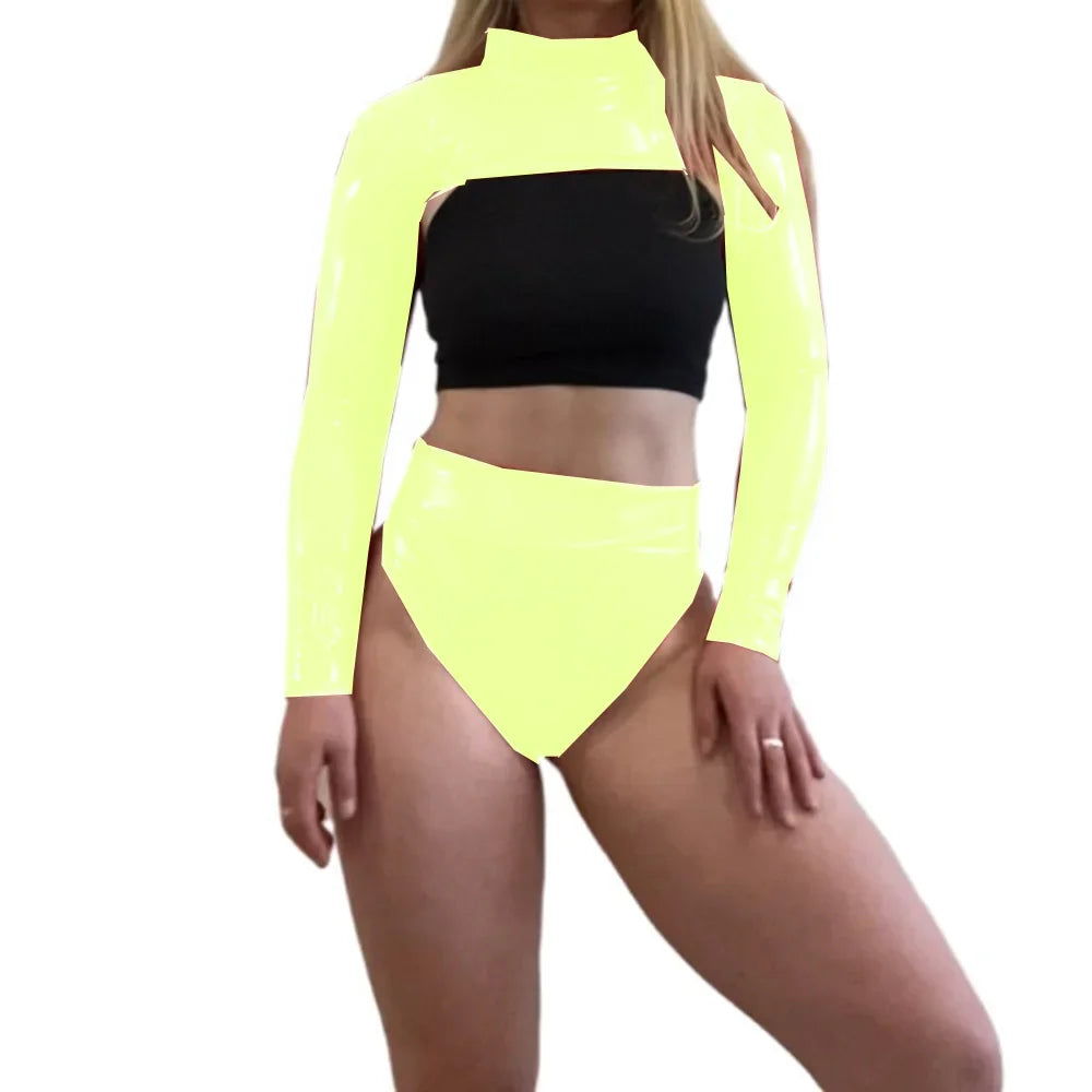 Neon Voltage Metallic Women's Set | Rave Set