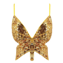 Eyes on Me Women's Golden Butterfly Top | Rave Set