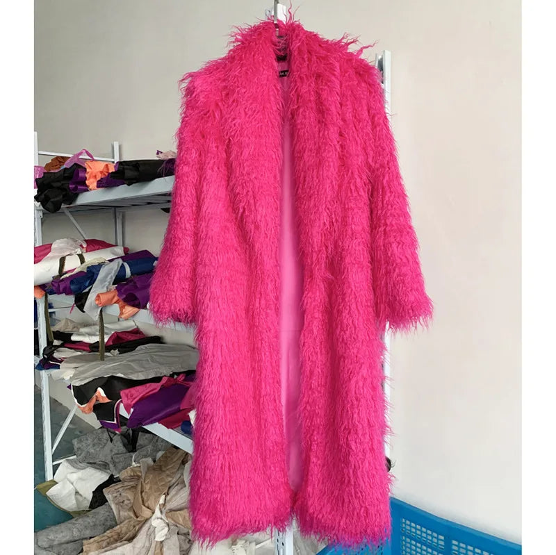 Soft Caress Women’s Rose Faux Fur Coat | Rave Set