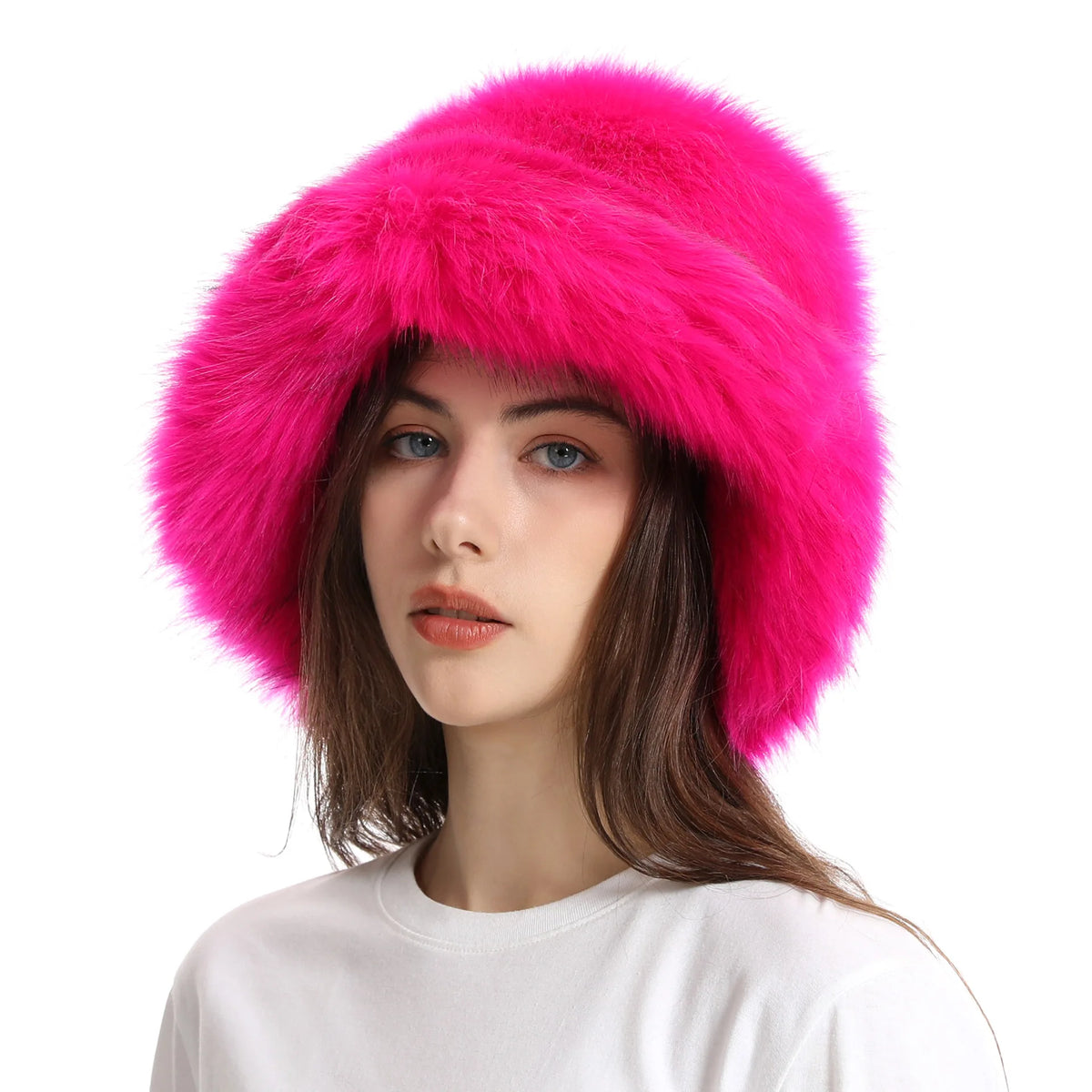 Roseflare Fluffy Plush Bucket Hat | Rave Set