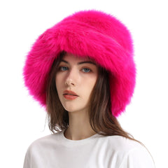Roseflare Fluffy Plush Bucket Hat | Rave Set