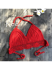 Scarlet Tide Crochet Bikini Top | Rave Set