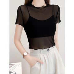 Midnight Veil Women’s Mesh Top | Rave Set