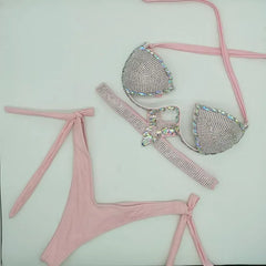 Pink Dazzling Women's Bikini Set | Rave Set