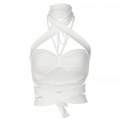 Celestial Cross Wrap Halter Top | Rave Set