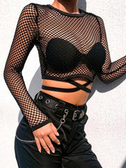 After Dark Net Crop Top for Women | Rave Set