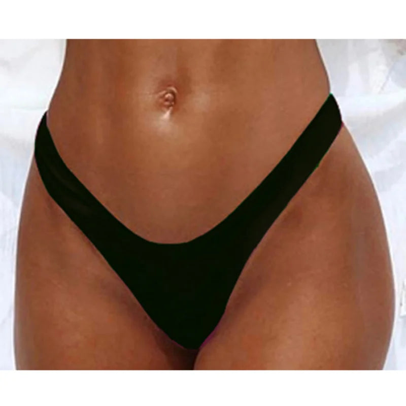 Black Eclipse Women's High-Leg Bikini Bottom | Rave Set