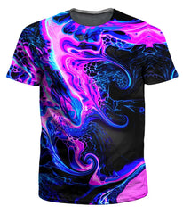 Men’s 3D Print Oversized T-Shirt Multicolor Neon Marble_Front View