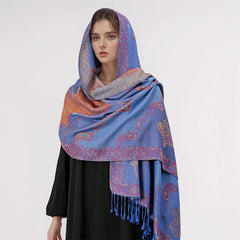 Coral Mist Paisley Unisex Pashmina Scarf | Rave Set