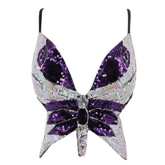 Eyes on Me Women's Purple Butterfly Top | Rave Set
