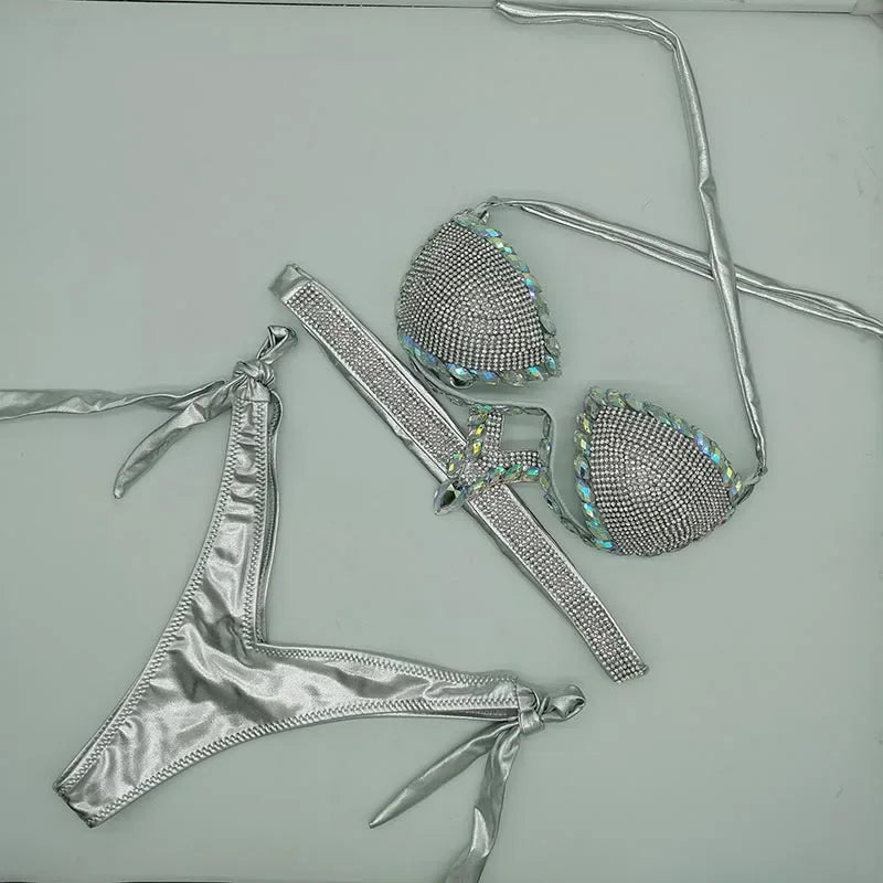 Silver Dazzling Women's Bikini Set | Rave Set