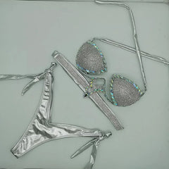 Silver Dazzling Women's Bikini Set | Rave Set