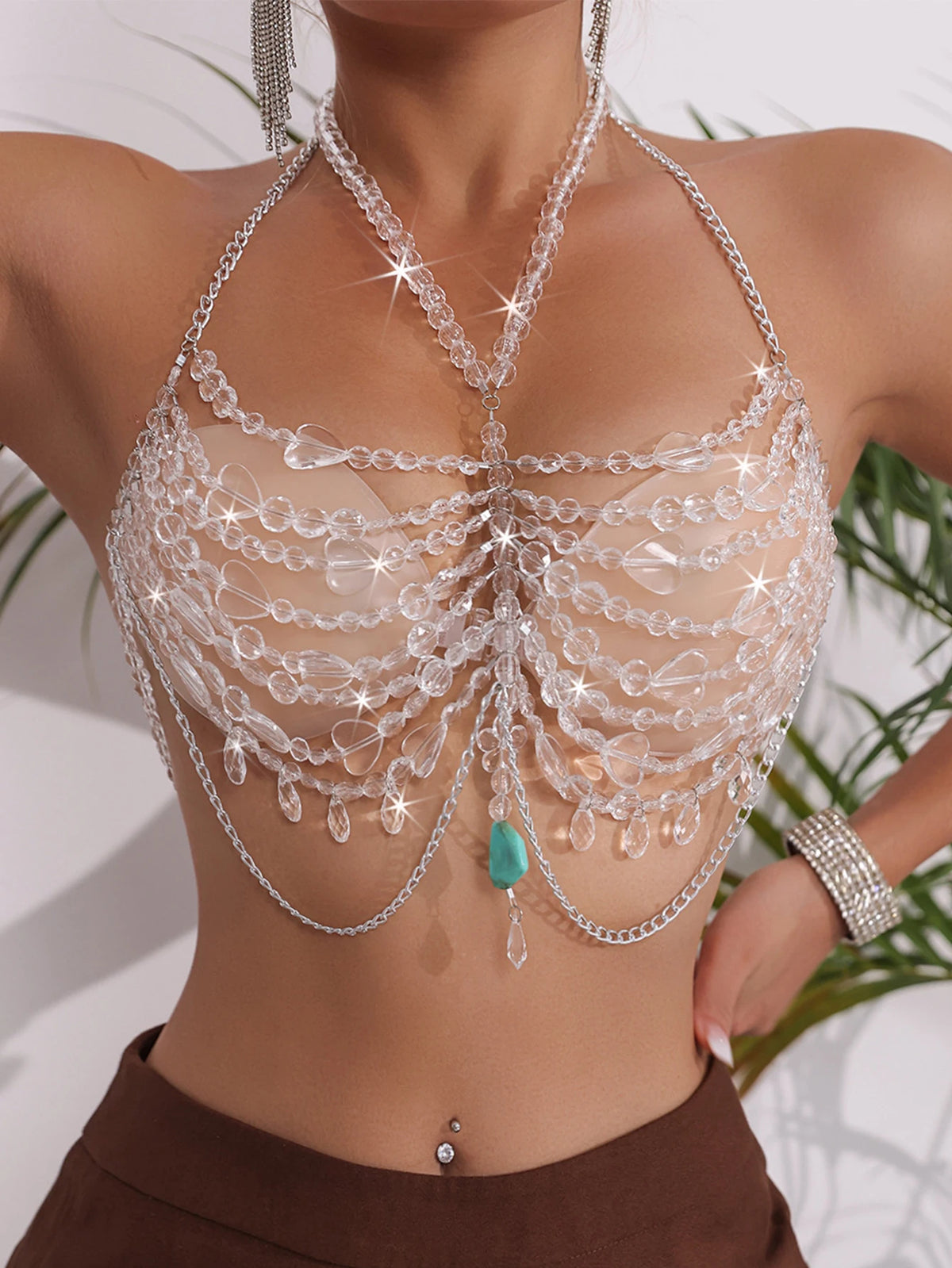 Crystal Dream Beaded Top for Women | Rave Set