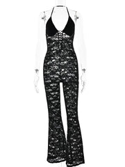 Star of the Night Women’s Black Lace Jumpsuit | Rave Set
