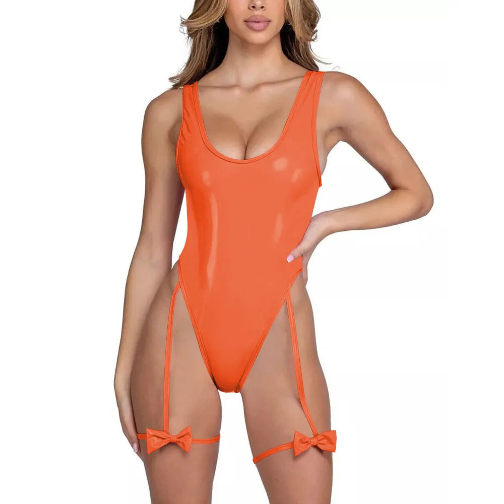 Sunset Glow Bow Strap Bodysuit | Rave Set