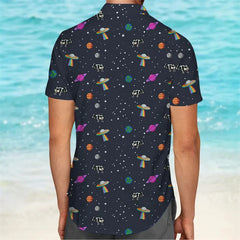 Men's Space Cow 3D Print Hawaiian Shirt | Rave Set