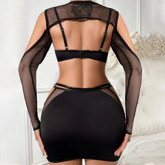 Black Mirage Women’s 4Pc Set | Rave Set